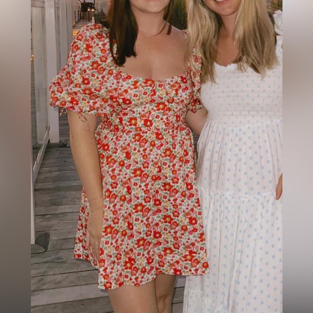 For Love And Lemons Red Floral Dress